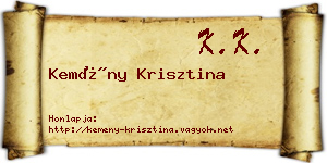 Kemény Krisztina névjegykártya