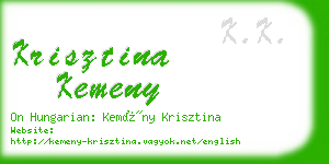 krisztina kemeny business card